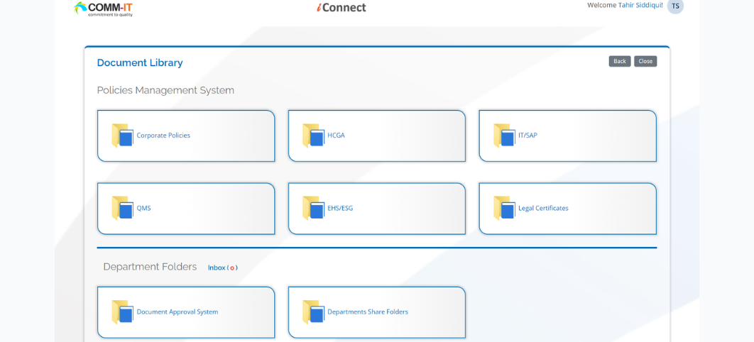 Effortless document management and secure access to policies, IT, and departmental files.