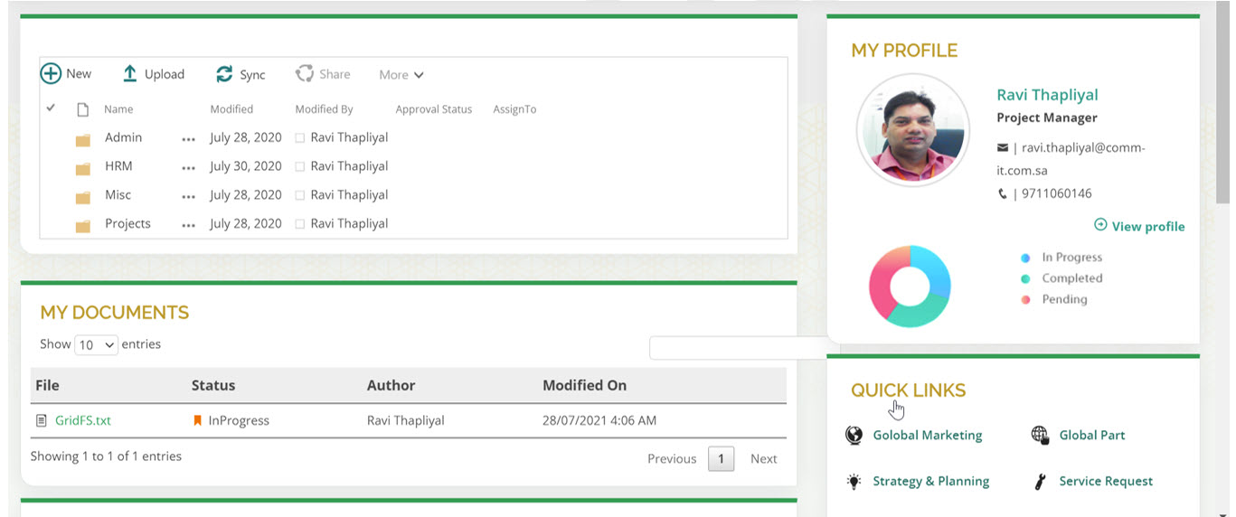 Real-time document tracking with user profile management